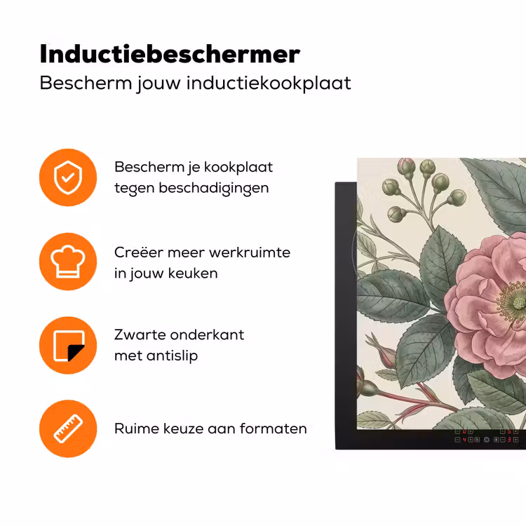 Romantisch - Design - Kleurrijk Inductie beschermer vinyl 3mm klein -zzzzzzz-td-ups