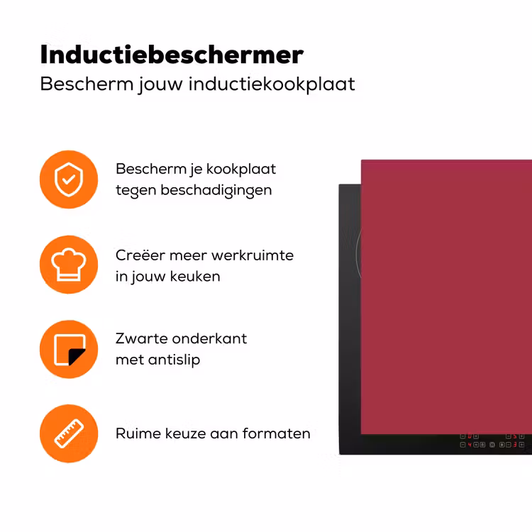 Rood - Effen kleur Inductie beschermer vinyl 3mm klein 276 -zzzzzzz-td-ups