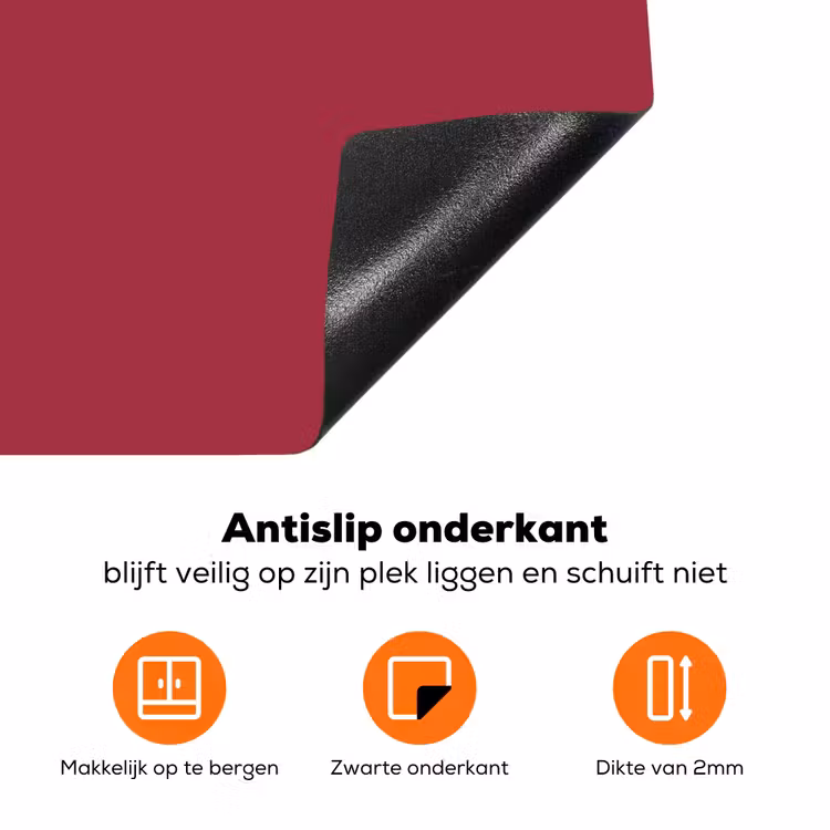 Rood - Effen kleur Inductie beschermer vinyl 3mm klein 276 -zzzzzzz-td-onderkant