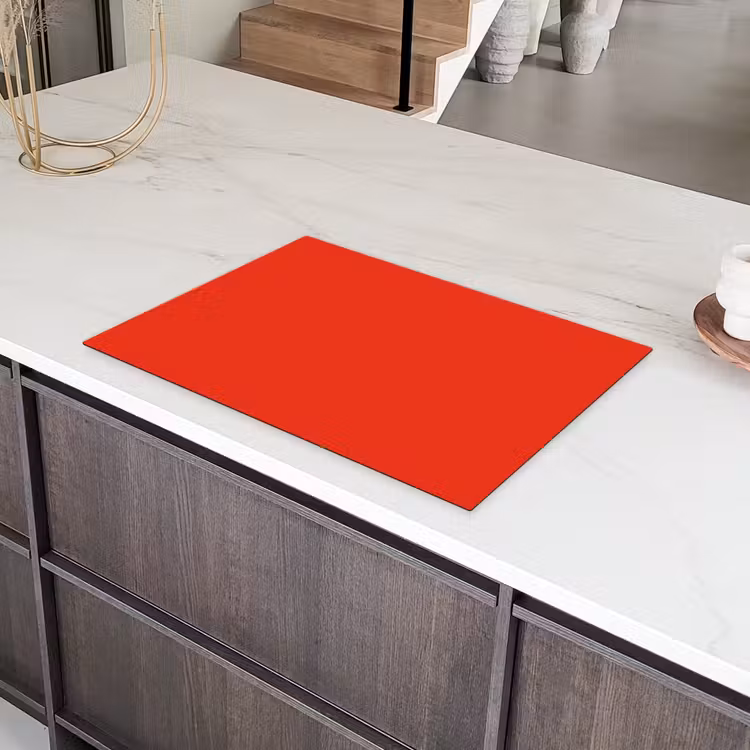 Rood - Kleur - Effen Inductie beschermer vinyl 3mm klein 276 -sfeer8
