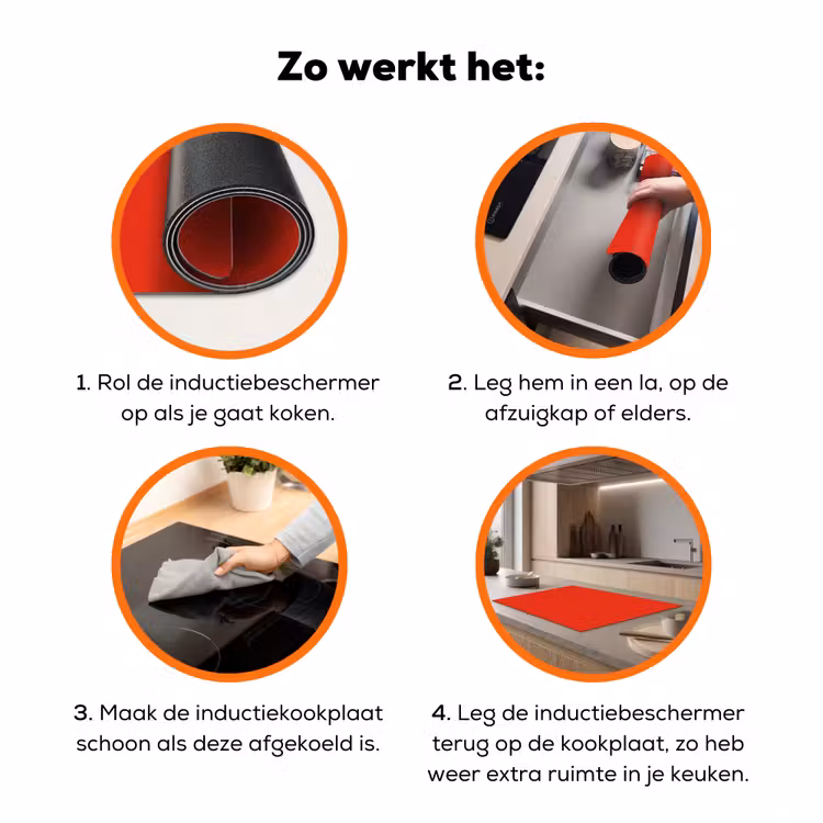 Rood - Kleur - Effen Inductie beschermer vinyl 3mm klein 276 -zzzzzzz-td-werking