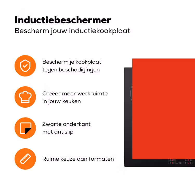 Rood - Kleur - Effen Inductie beschermer vinyl 3mm klein 276 -zzzzzzz-td-ups