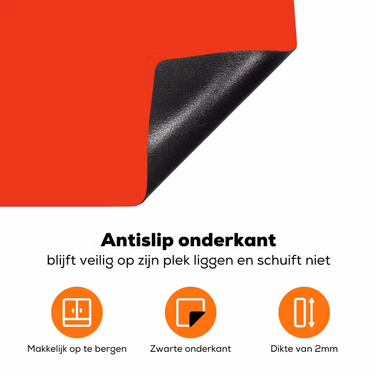 Rood - Kleur - Effen Inductie beschermer vinyl 3mm klein 276 -zzzzzzz-td-onderkant