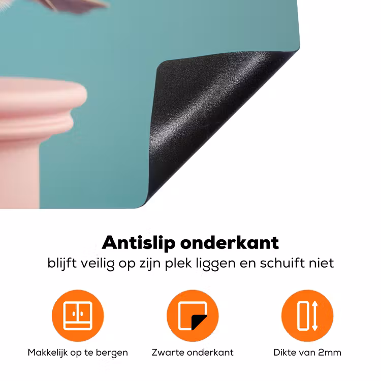 Roodborstje - Vogel - Koksmuts - Sokkel Inductie beschermer vinyl 3mm klein -zzzzzzz-td-onderkant
