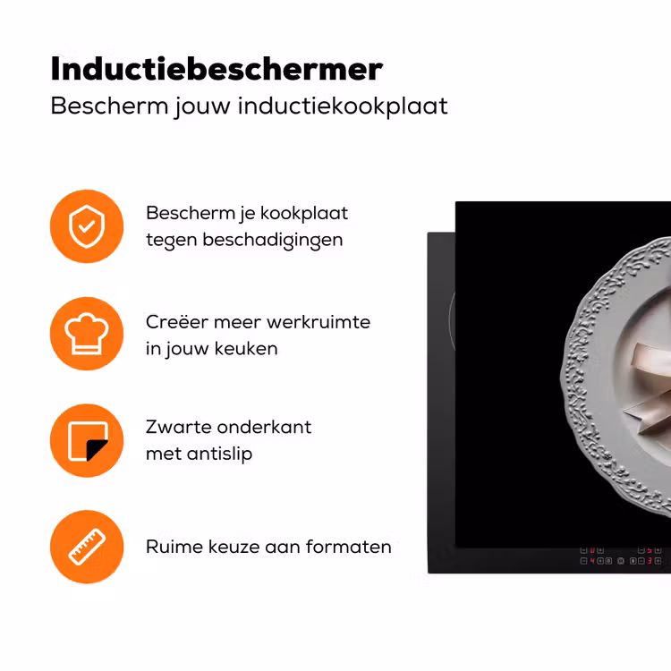 Rose - Strik - Bestek Inductie beschermer vinyl 3mm klein -zzzzzzz-td-ups