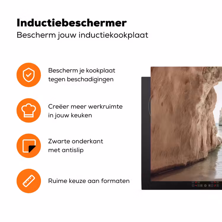 Rotsen - Zee - Zand - Kloof Inductie beschermer vinyl 3mm klein -zzzzzzz-td-ups