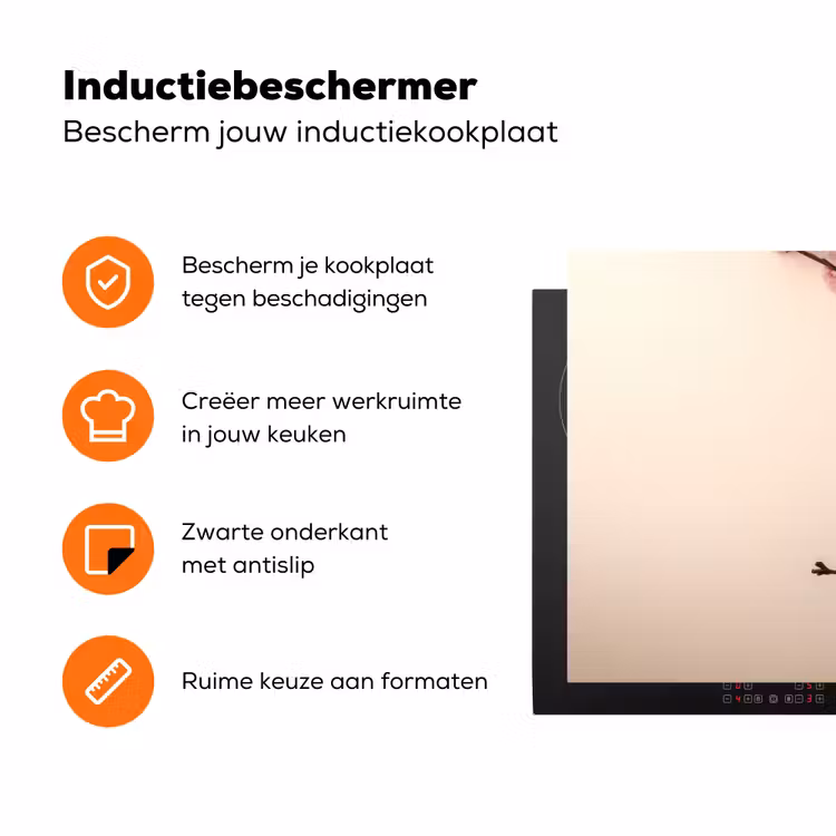 Roze - Bloesems - Eieren Inductie beschermer vinyl 3mm klein -zzzzzzz-td-ups