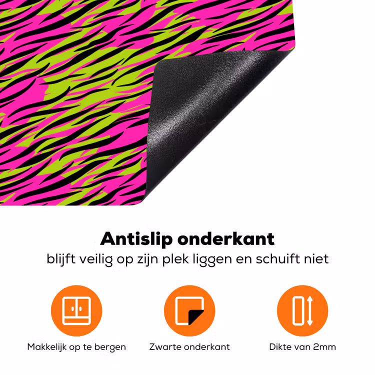 Roze - Groen - Neon - Dieren Inductie beschermer vinyl 3mm klein 276 -zzzzzzz-td-onderkant