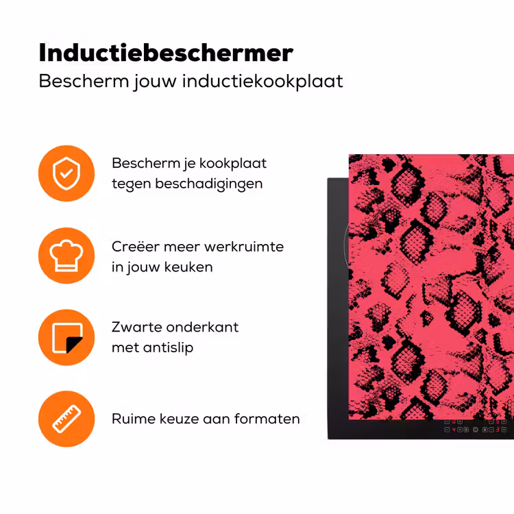 Roze - Slang - Motief Inductie beschermer vinyl 3mm klein 276 -zzzzzzz-td-ups