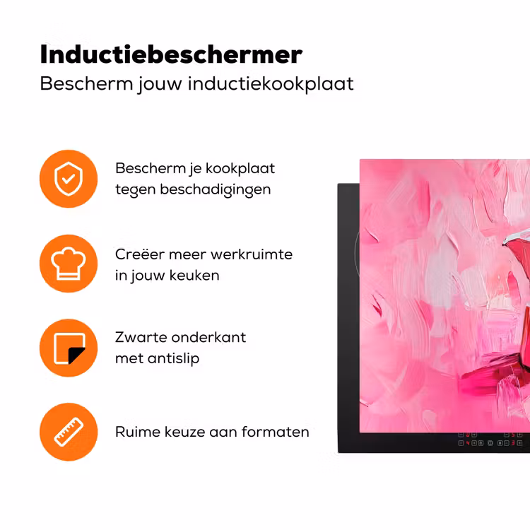 Roze - Verf - Coffee Inductie beschermer vinyl 3mm klein -zzzzzzz-td-ups