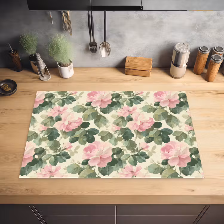 Rozen - Botanisch - Roze Inductie beschermer vinyl 3mm klein 276 -sfeer5