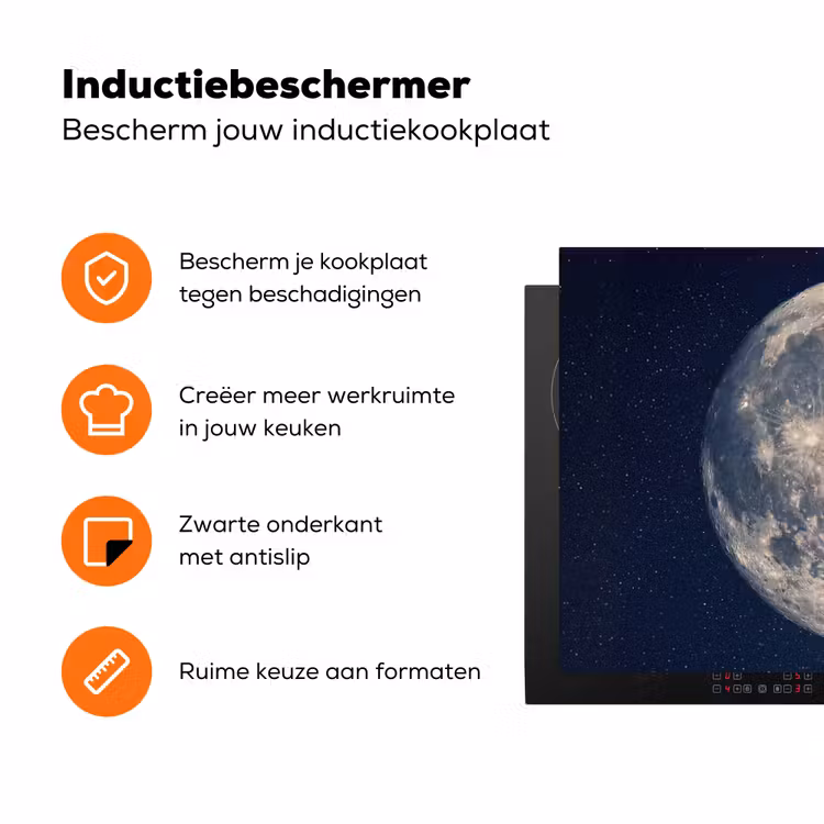 Ruimte - Maan - Kosmos Inductie beschermer vinyl 3mm klein -zzzzzzz-td-ups