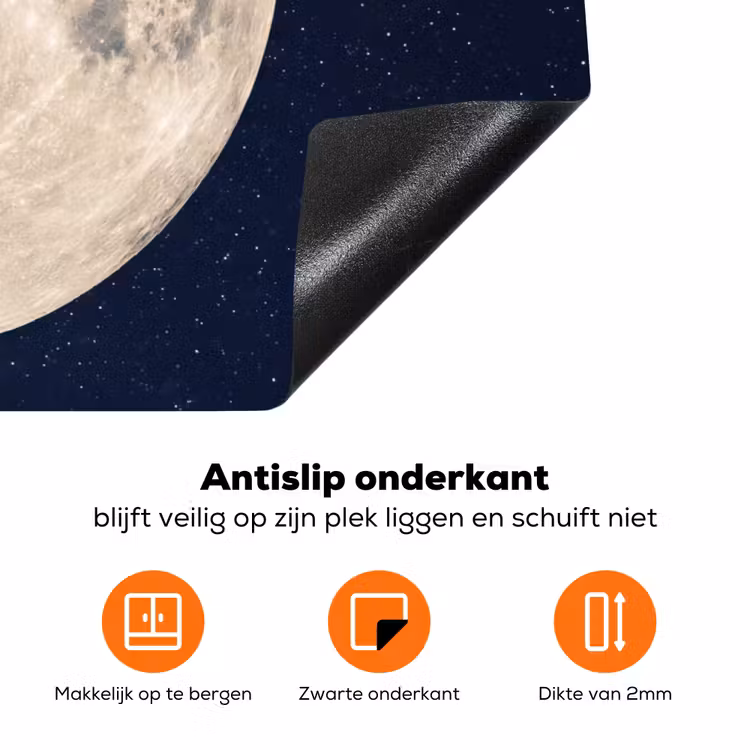 Ruimte - Maan - Kosmos Inductie beschermer vinyl 3mm klein -zzzzzzz-td-onderkant