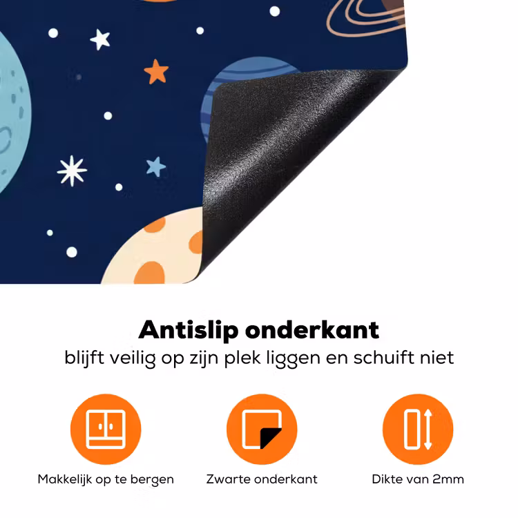 Ruimte - Planeten - Kleurrijk Inductie beschermer vinyl 3mm klein -zzzzzzz-td-onderkant