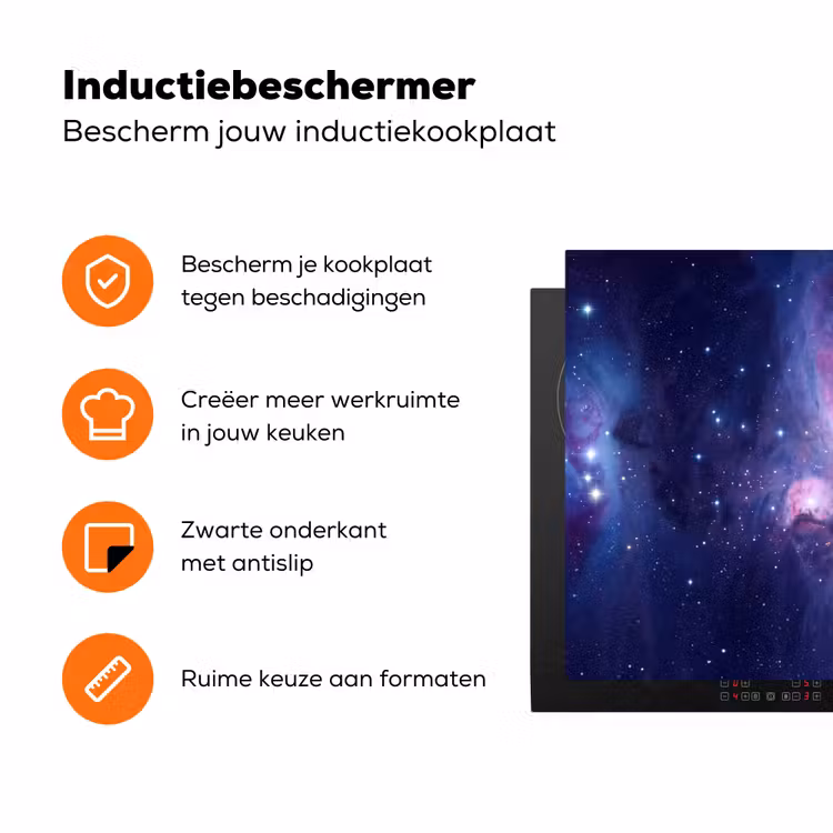 Ruimte - Sterren - Kleurrijk Inductie beschermer vinyl 3mm klein -zzzzzzz-td-ups