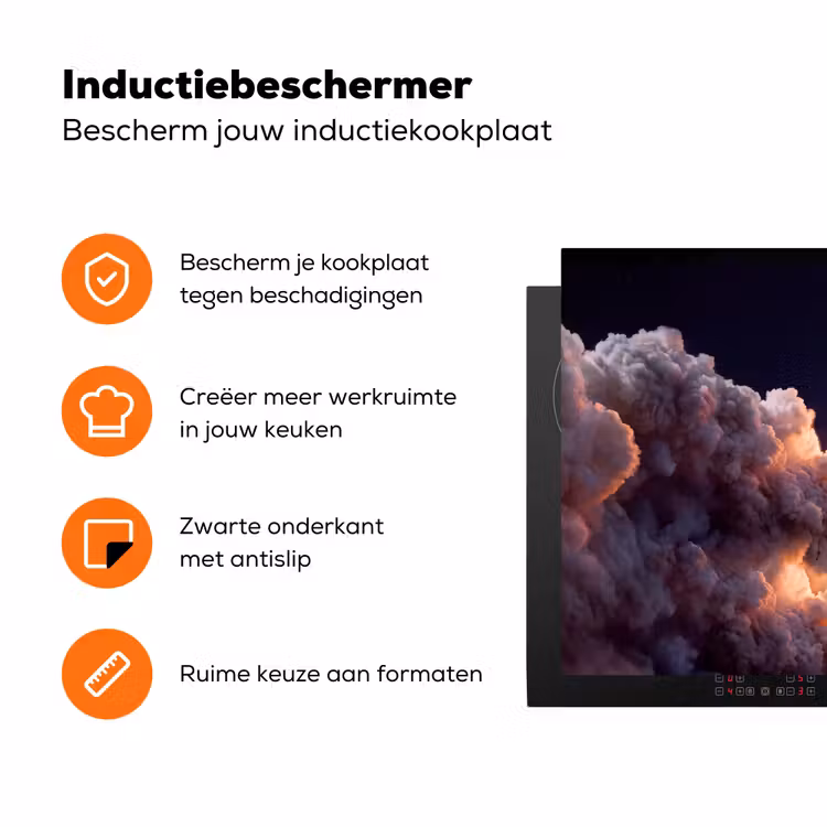 Inductiebeschermer - Ruimtevaartuig - Lancering - Sterren - Ruimtevaartuig - Lancering - Sterren Inductie beschermer vinyl 3mm klein