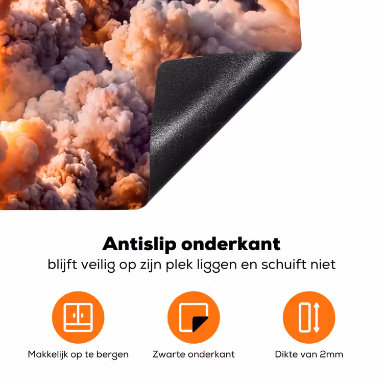 Inductiebeschermer - Ruimtevaartuig - Lancering - Sterren - Ruimtevaartuig - Lancering - Sterren Inductie beschermer vinyl 3mm klein