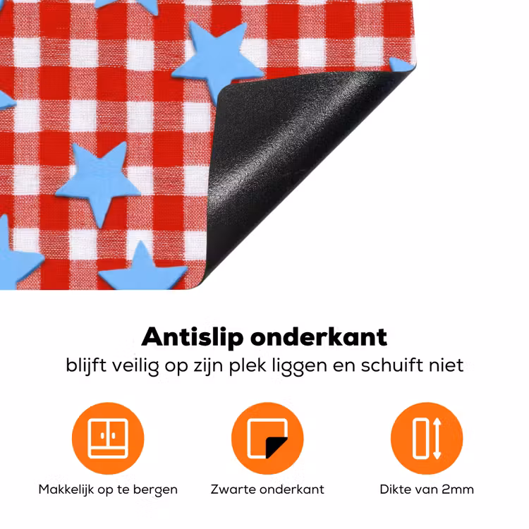 Ruit - Sterren - Rood Inductie beschermer vinyl 3mm klein 276 -zzzzzzz-td-onderkant