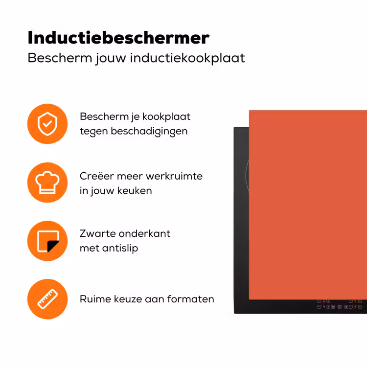 Rustic - Clay - Oranje Inductie beschermer vinyl 3mm klein 276 -zzzzzzz-td-ups