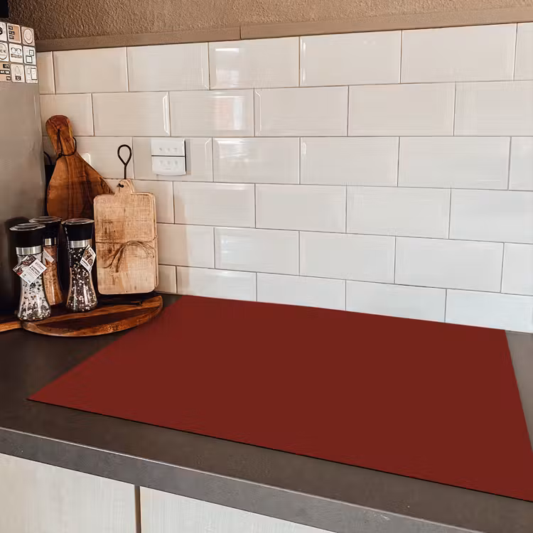 Rustic - Terracotta - Rood Inductie beschermer vinyl 3mm klein 276 -sfeer3