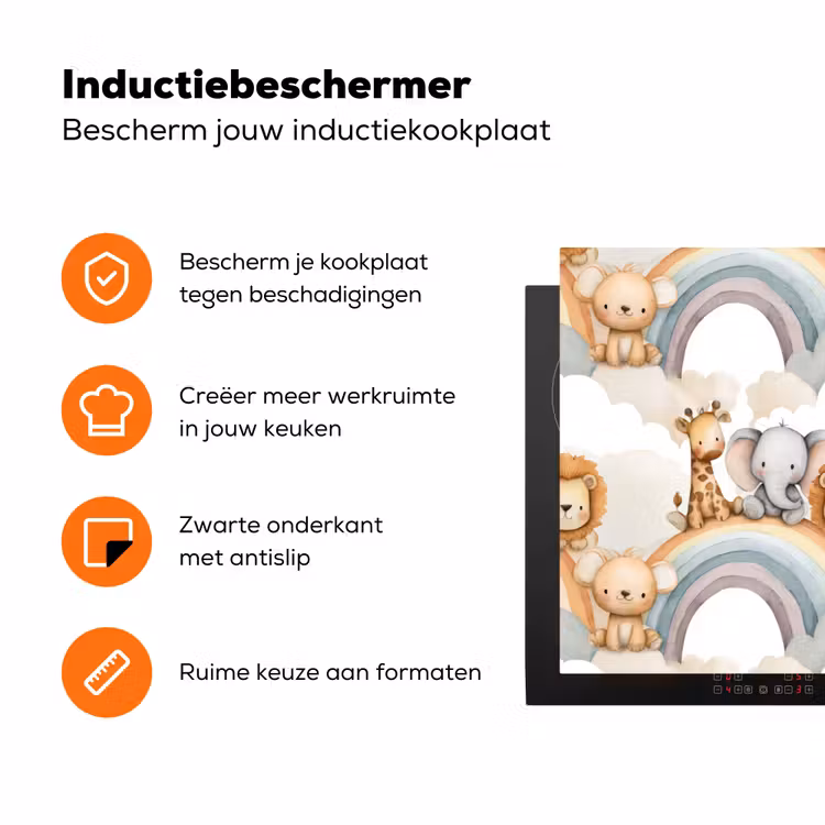 Safari - Regenboog - Kleurrijk Inductie beschermer vinyl 3mm klein 276 -zzzzzzz-td-ups