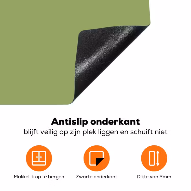 Sage - Green - Groen Inductie beschermer vinyl 3mm klein 276 -zzzzzzz-td-onderkant