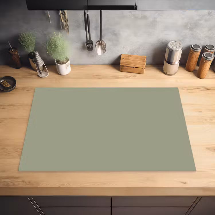 Sage - Mist - Groen Inductie beschermer vinyl 3mm klein 276 -sfeer5