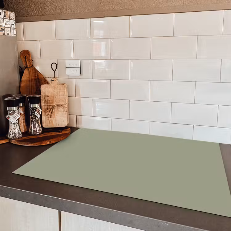 Sage - Mist - Groen Inductie beschermer vinyl 3mm klein 276 -sfeer3