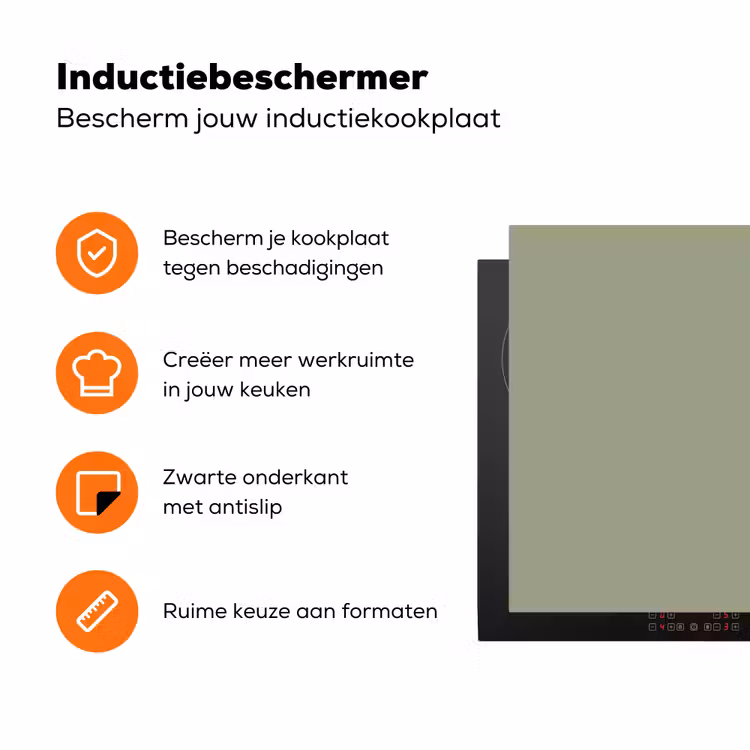 Sage - Mist - Groen Inductie beschermer vinyl 3mm klein 276 -zzzzzzz-td-ups