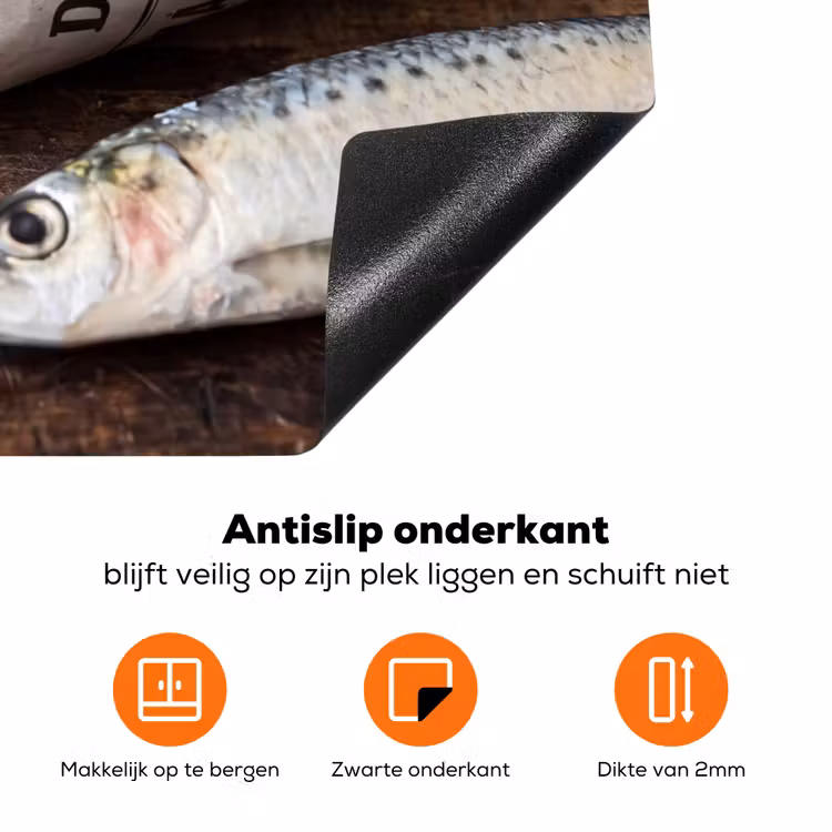 Inductiebeschermer - Sardientje - krant - snijplank - Sardientje - krant - snijplank Inductie beschermer vinyl 3mm klein
