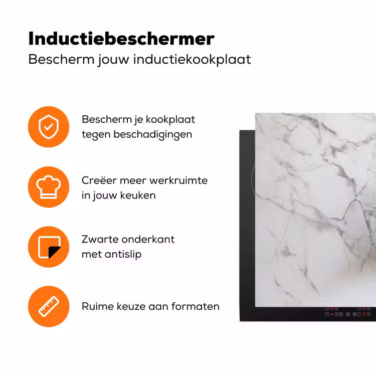 Schaakstuk - Loper - Zwart - Marmer Inductie beschermer vinyl 3mm klein -zzzzzzz-td-ups