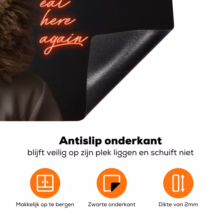 Schaap - Kokskleding - Neon - Quote Inductie beschermer vinyl 3mm klein -zzzzzzz-td-onderkant
