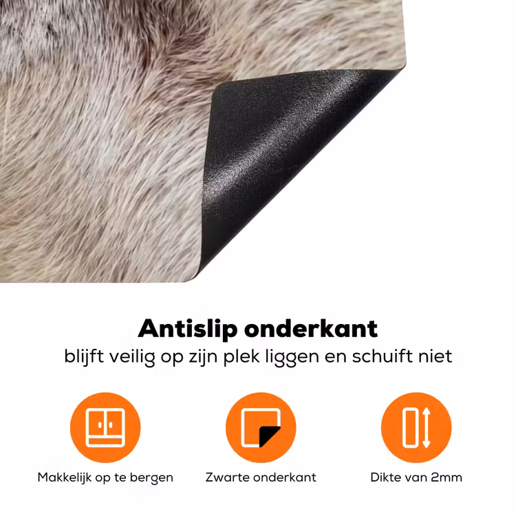Schaap - Oog - Wit Inductie beschermer vinyl 3mm klein -zzzzzzz-td-onderkant