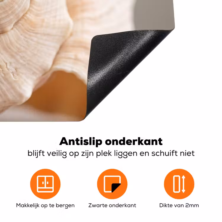 Schelp - Detail - Beige Inductie beschermer vinyl 3mm klein -zzzzzzz-td-onderkant