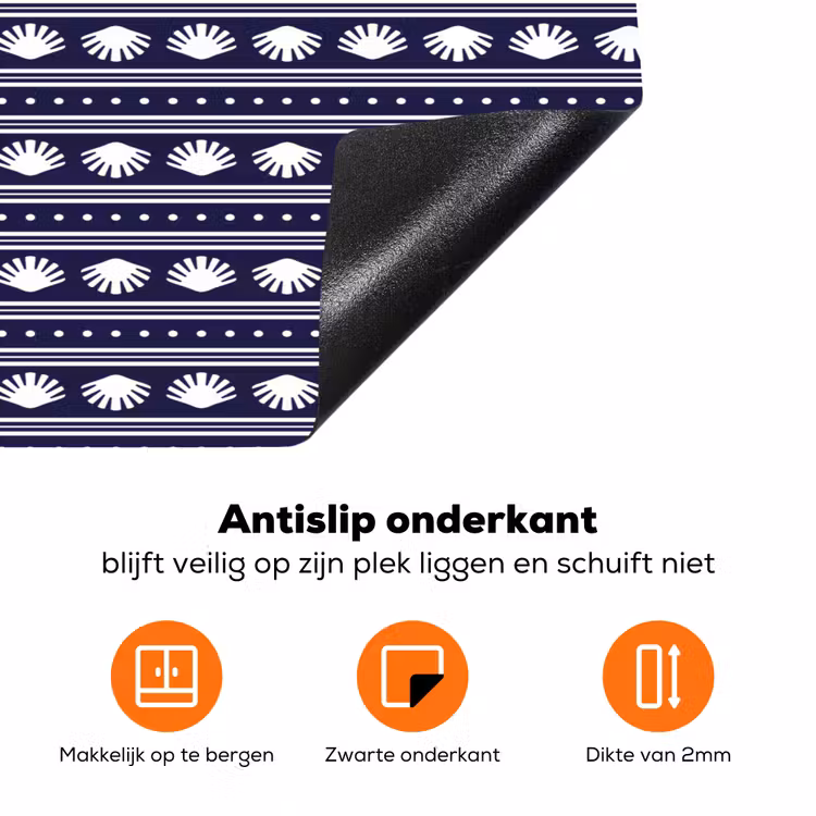 Schelp - Nautisch - Blauw - Wit Inductie beschermer vinyl 3mm klein 276 -zzzzzzz-td-onderkant