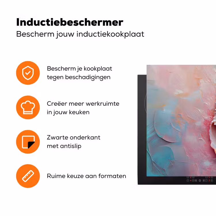 Schelp - Pastel - Pink Inductie beschermer vinyl 3mm klein -zzzzzzz-td-ups