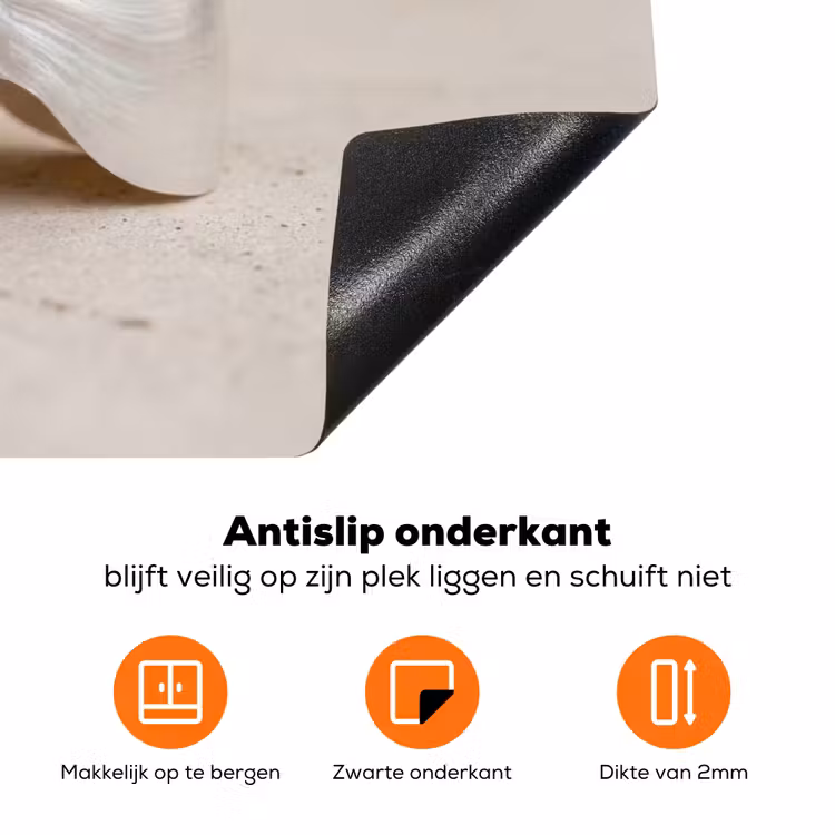 Schelp - Spiraal - Beige Inductie beschermer vinyl 3mm klein -zzzzzzz-td-onderkant