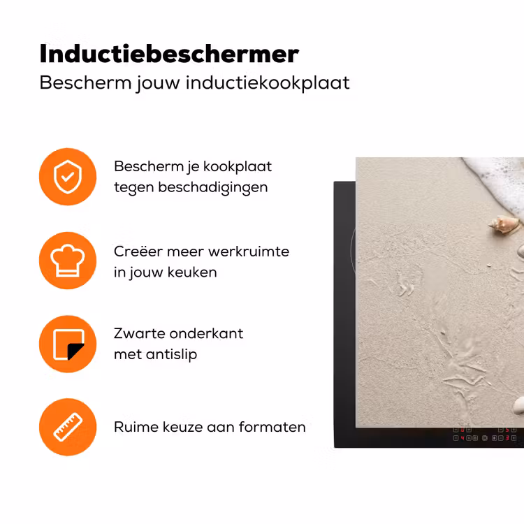 Schelpen - Zeesterren - Strand Inductie beschermer vinyl 3mm klein -zzzzzzz-td-ups
