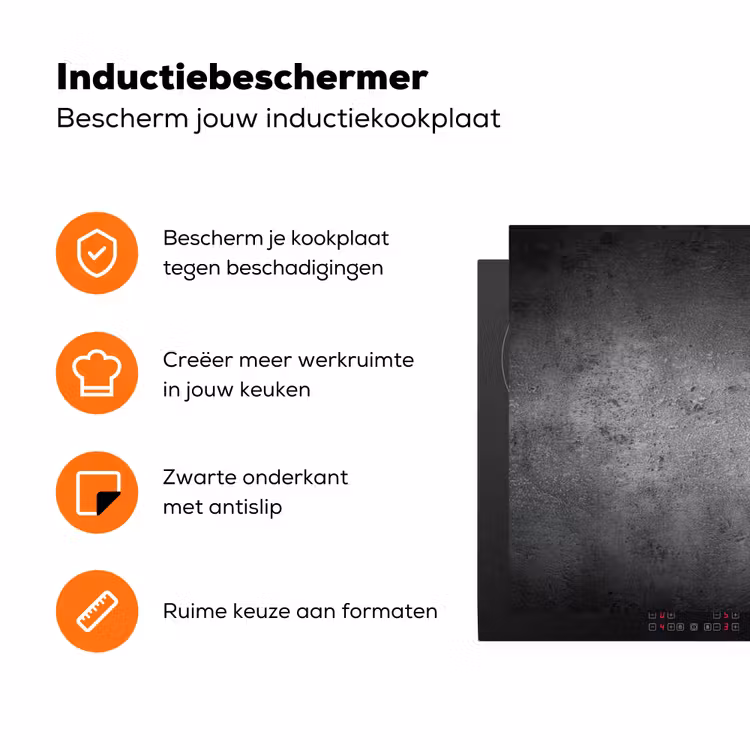 Schemering op Beton Inductie beschermer vinyl 3mm klein -zzzzzzz-td-ups