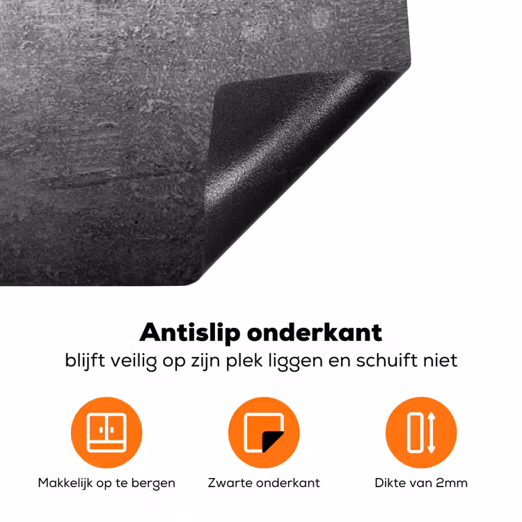Schemering op Beton Inductie beschermer vinyl 3mm klein -zzzzzzz-td-onderkant
