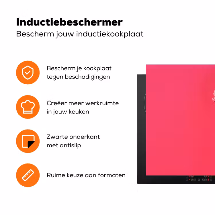 Schepijs - Roze - Hoorntje Inductie beschermer vinyl 3mm klein -zzzzzzz-td-ups