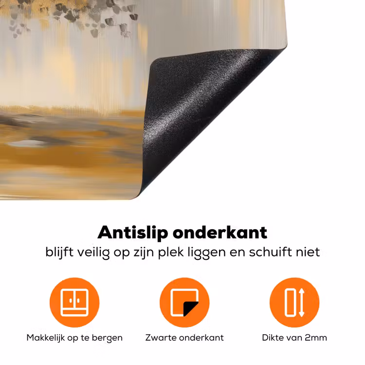 Schilderij - Boom - Abstract - Bladeren Inductie beschermer vinyl 3mm klein -zzzzzzz-td-onderkant