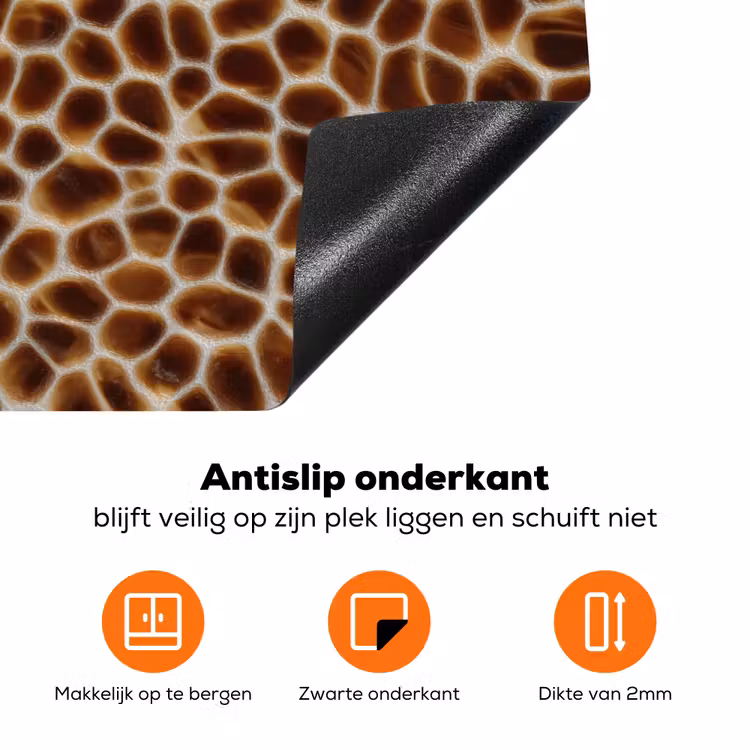 Schildpad - Patroon - Bruin Inductie beschermer vinyl 3mm klein 276 -zzzzzzz-td-onderkant