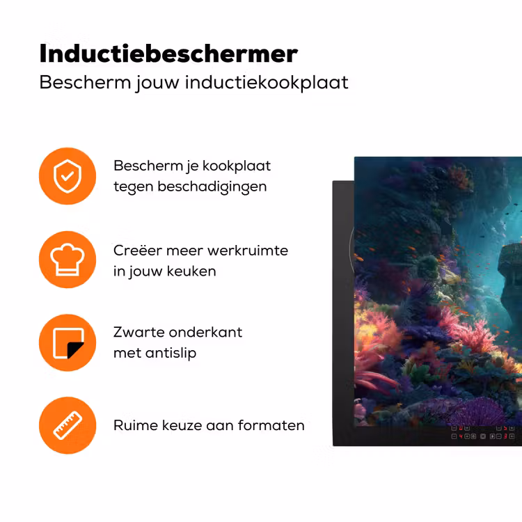 Schip - Hout - Koraalriffen - Zonlicht Inductie beschermer vinyl 3mm klein -zzzzzzz-td-ups