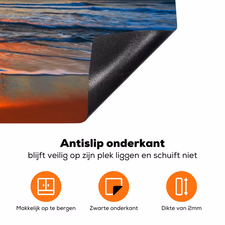 Schittering op de Golven bij Zonsondergang Inductie beschermer vinyl 3mm klein -zzzzzzz-td-onderkant