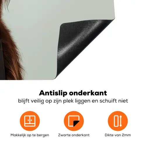 Schotse Hooglander - Bruin - Hoorns - Kokskleding Inductie beschermer vinyl 3mm klein -zzzzzzz-td-onderkant