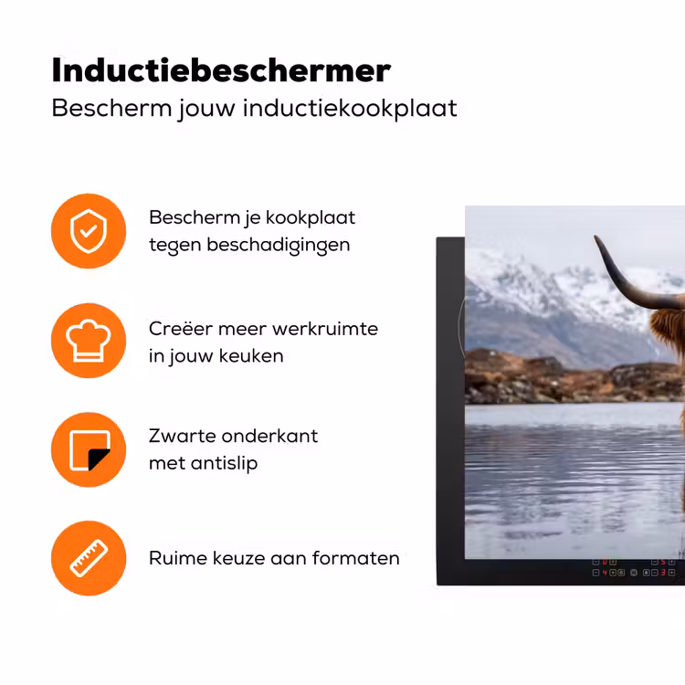Schotse hooglander - Bruin - Water Inductie beschermer vinyl 3mm klein -zzzzzzz-td-ups