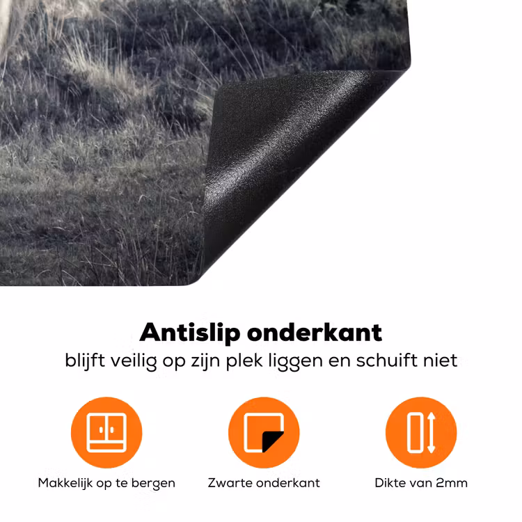 Schotse hooglander - Dieren - Wolken - Koe - Natuur Inductie beschermer vinyl 3mm klein -zzzzzzz-td-onderkant