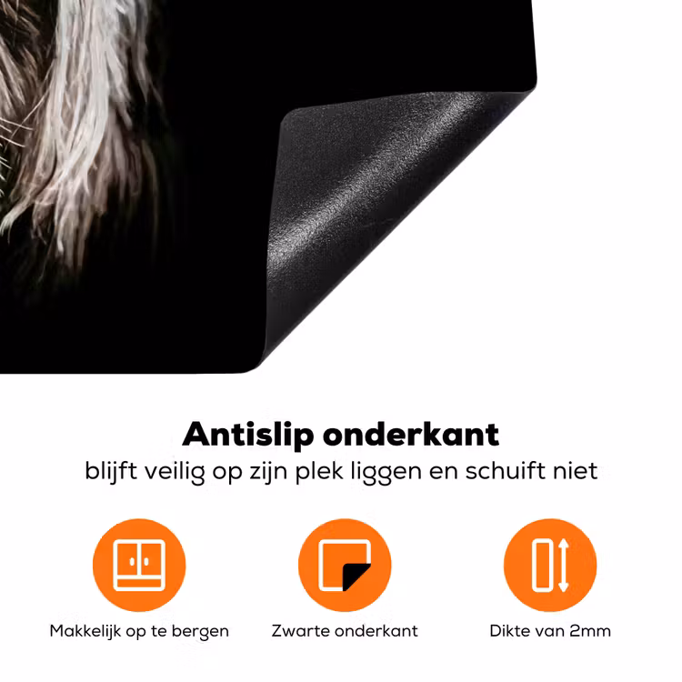 Schotse hooglander - Goud - Hoorns - Zwart wit - Koe - Dieren Inductie beschermer vinyl 3mm klein -zzzzzzz-td-onderkant