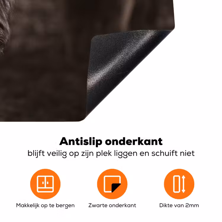 Schotse hooglander - Goud - Koebel - Hoorns - Dieren Inductie beschermer vinyl 3mm klein -zzzzzzz-td-onderkant